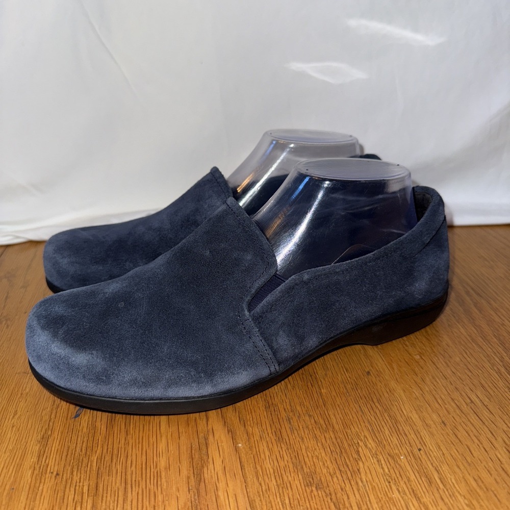 Abeo Womens Ayka Flat Size 8.5 Blue‎ Suede Shoe Arch Support Loafer SlipOn Comfy